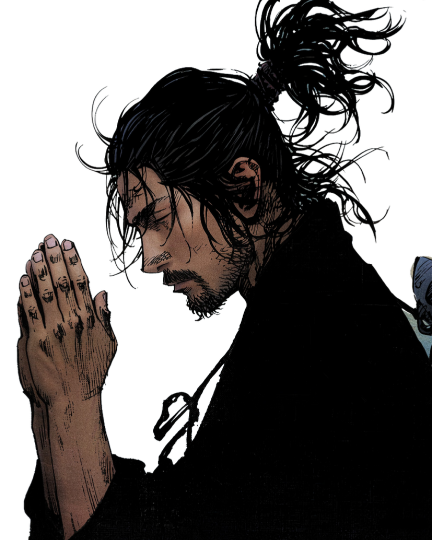 Image of Musashi from Vagabond praying